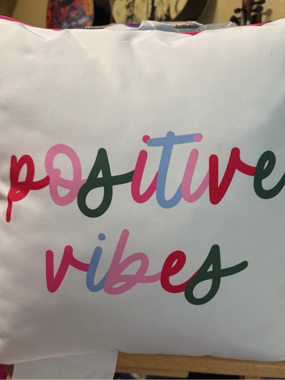 Positive Vibes / Smiley Face Decorative Throw Pillow